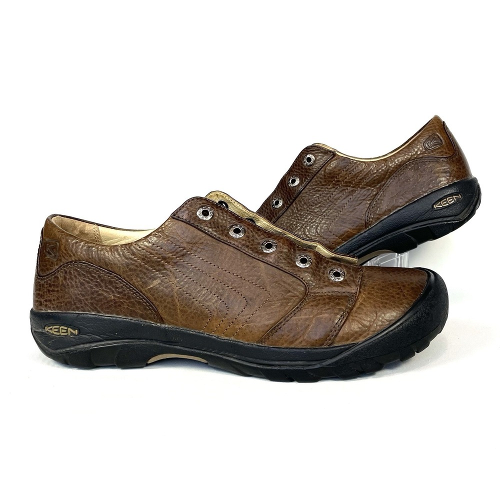 KEEN Alki Brown Leather Oxford Shoes Mens 11.5 Casual Comfort No Laces
